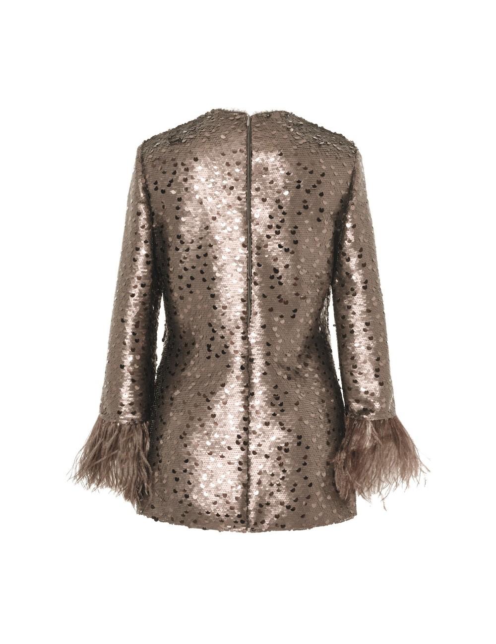 pertegaz Cuerpo de paillettes con plumas champagne Últimos 3 días
