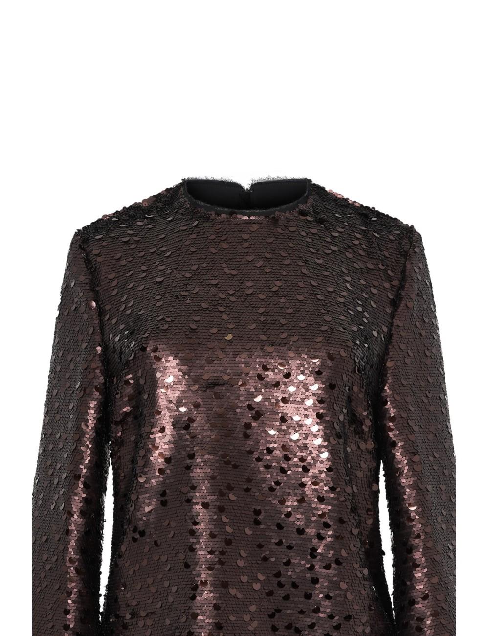 pertegaz Cuerpo de paillettes con plumas marrón COMPRAR AHORA
