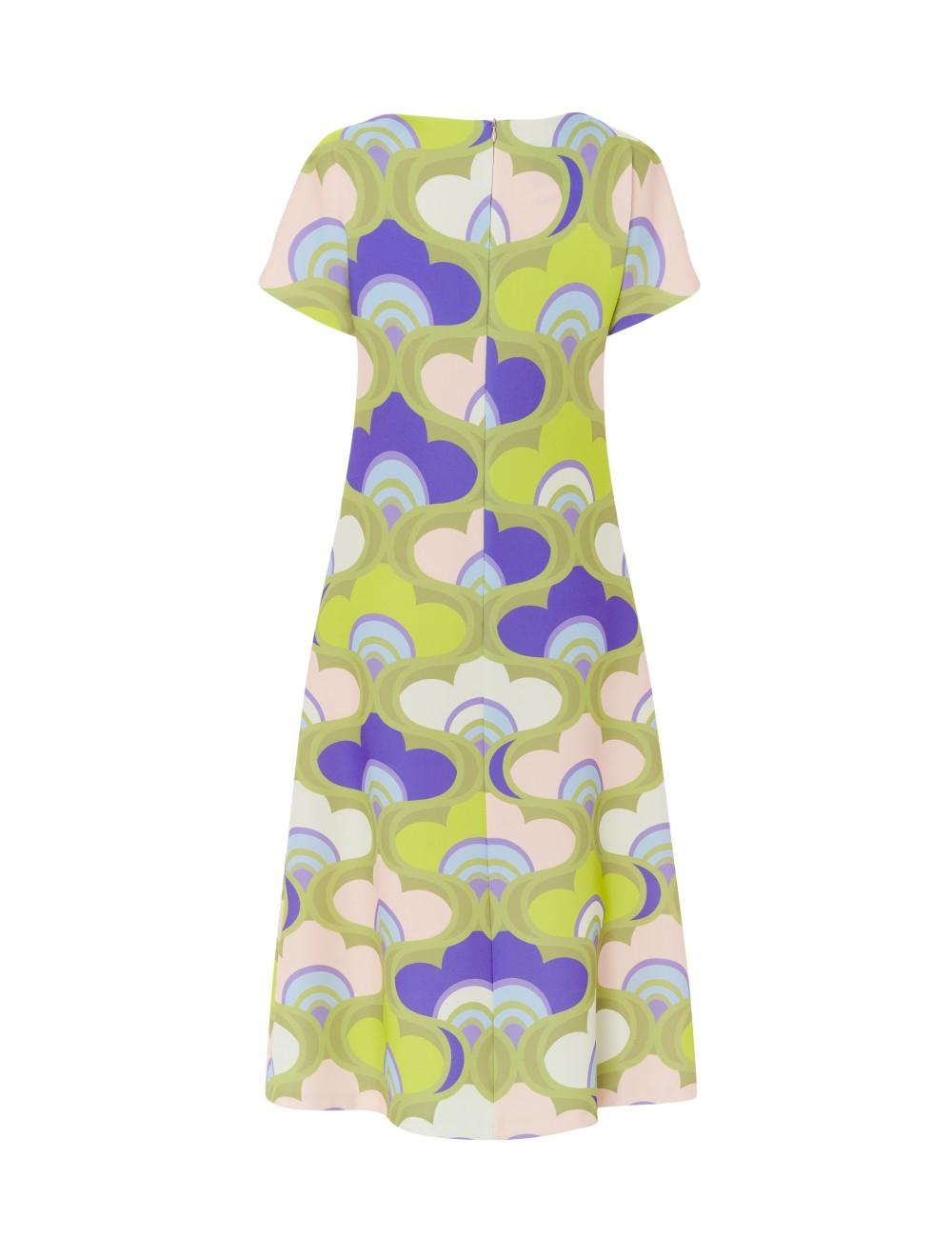 pertegaz Vestido midi estampado retro manga corta En oferta