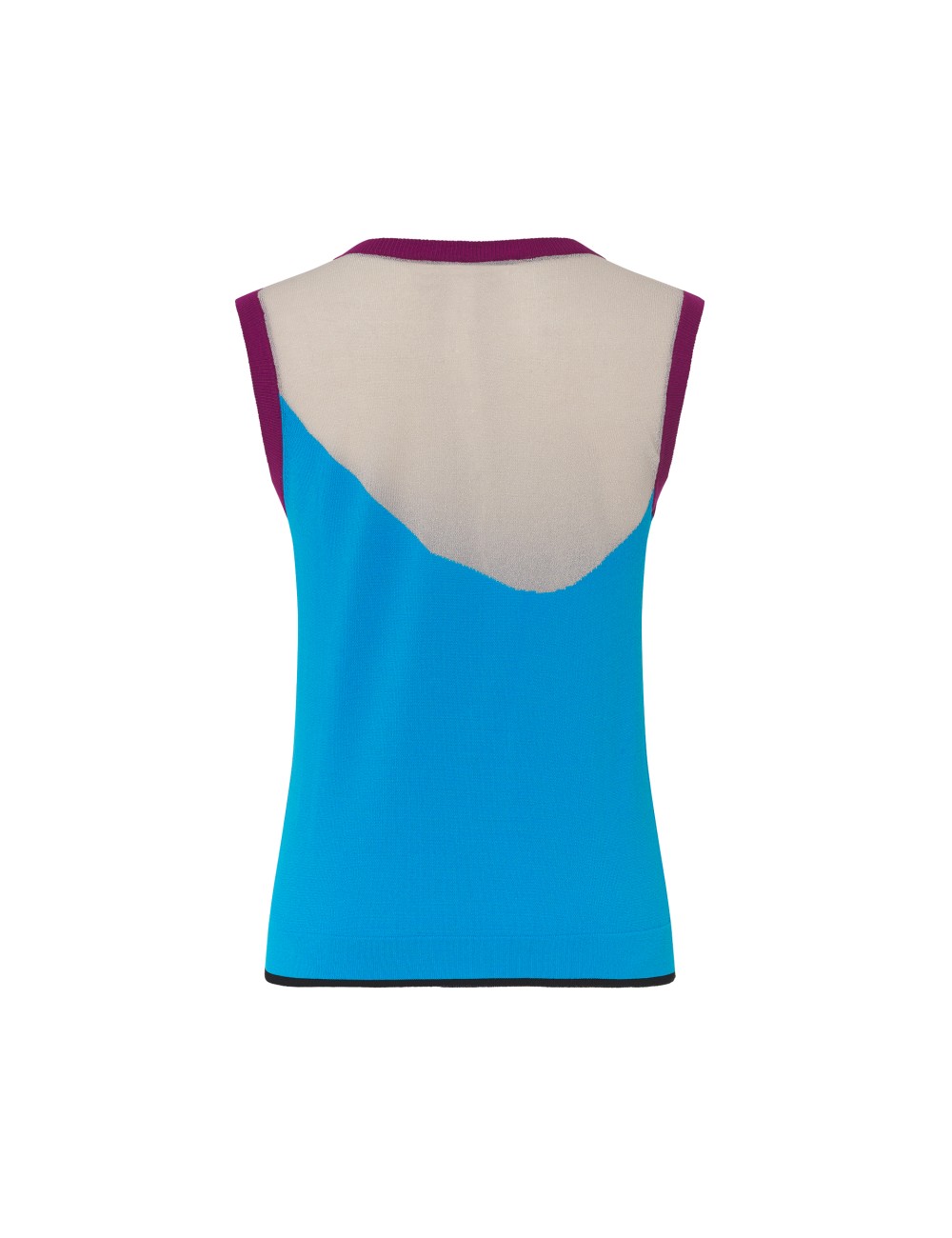 pertegaz Top punto contraste azul Última moda
