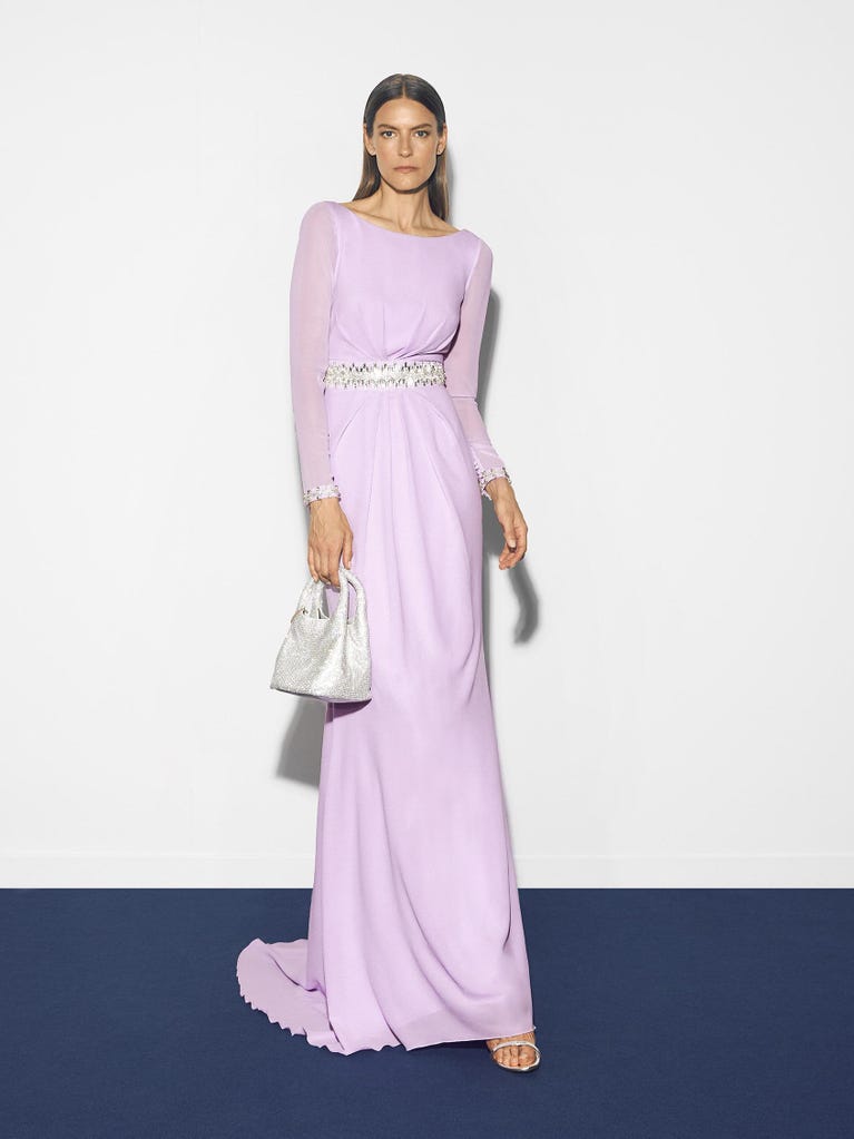 pronovias PILEA | Vestido de fiesta recto con escote barco | Pronovias Rebajas online