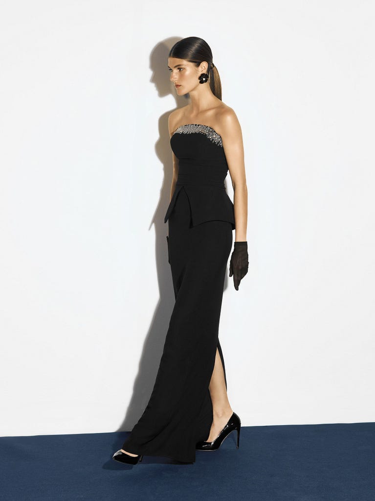 pronovias COROLA | Vestido de fiesta recto palabra de honor | Pronovias COMPRAR AHORA