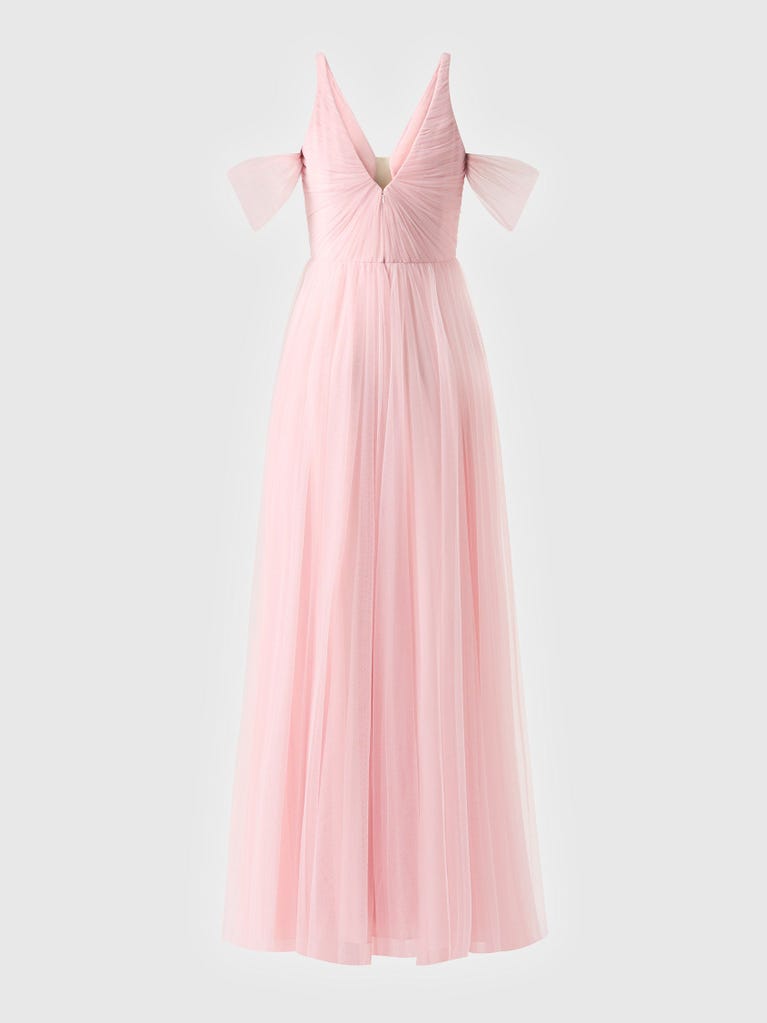 pronovias AMIENN | Vestido de dama de honor fit & flare con escote de pico | Vera Wang Bridesmaids Precio de fábrica