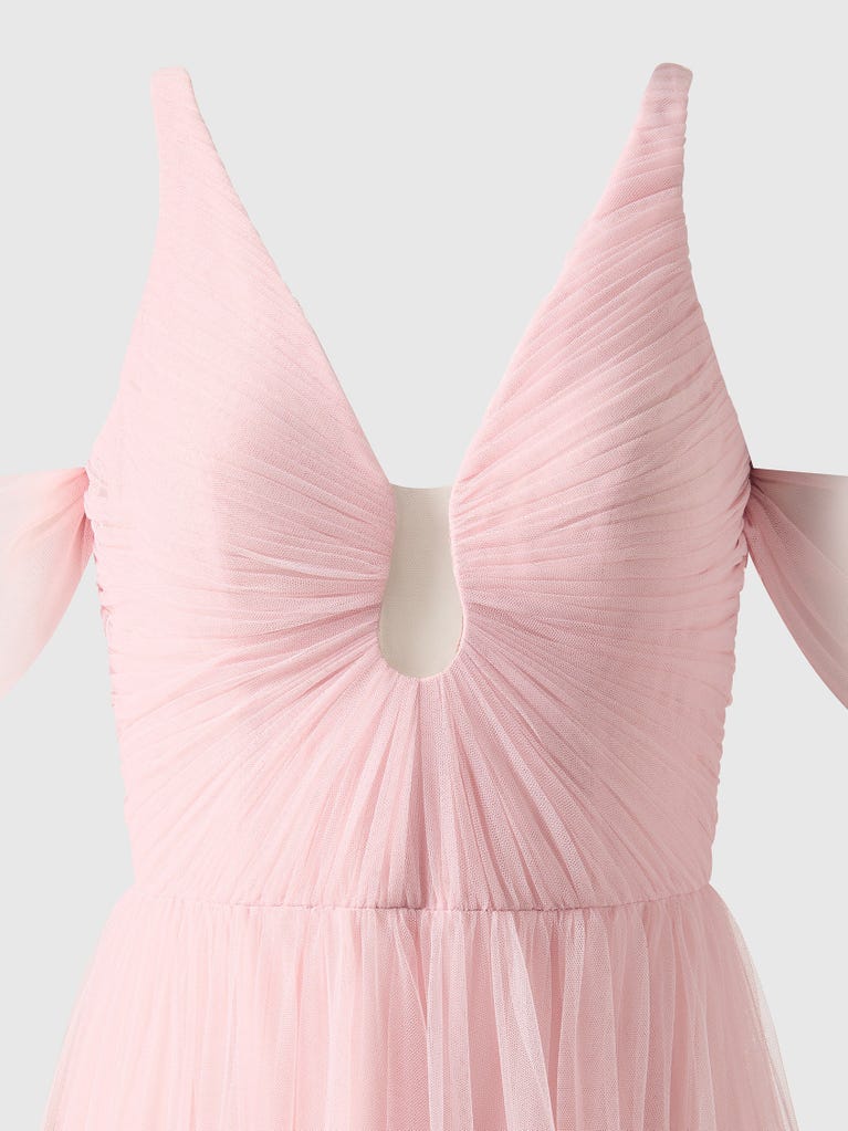 pronovias AMIENN | Vestido de dama de honor fit & flare con escote de pico | Vera Wang Bridesmaids Precio de fábrica