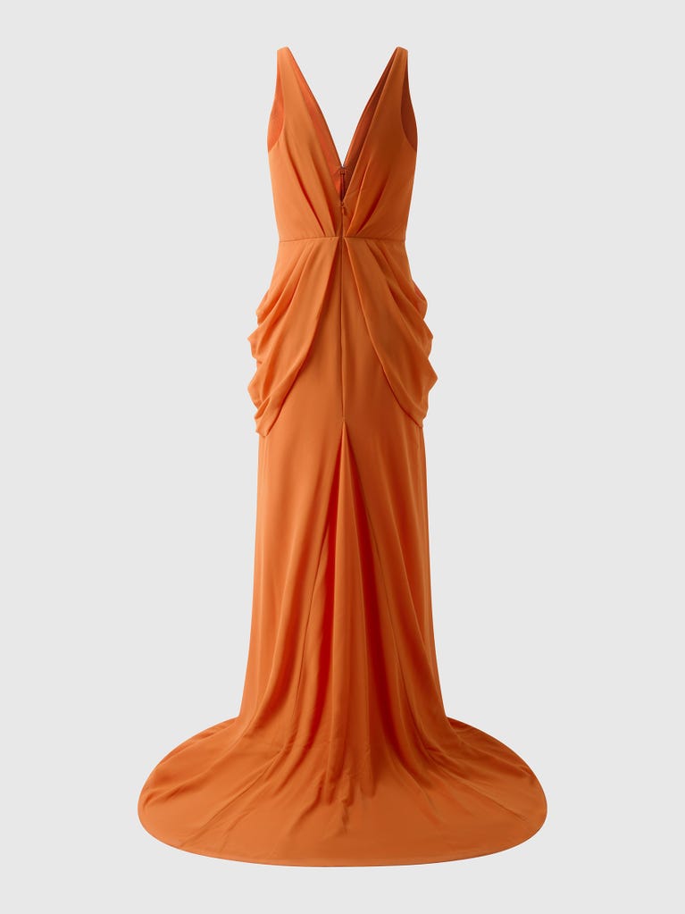 pronovias CORSE | Vestido de dama de honor sirena con escote de pico | Vera Wang Bridesmaids Superdescuento