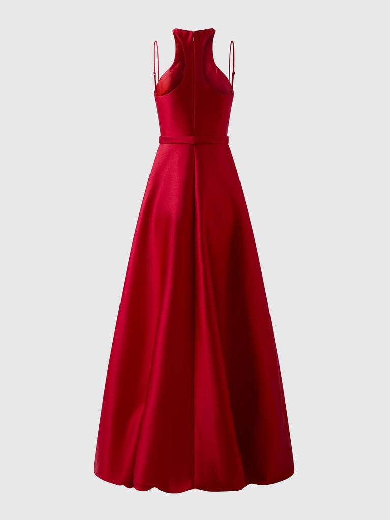 pronovias LEHAVRE | Vestido de dama de honor fit & flare con cuello halter | Vera Wang Bridesmaids Tienda de fábrica