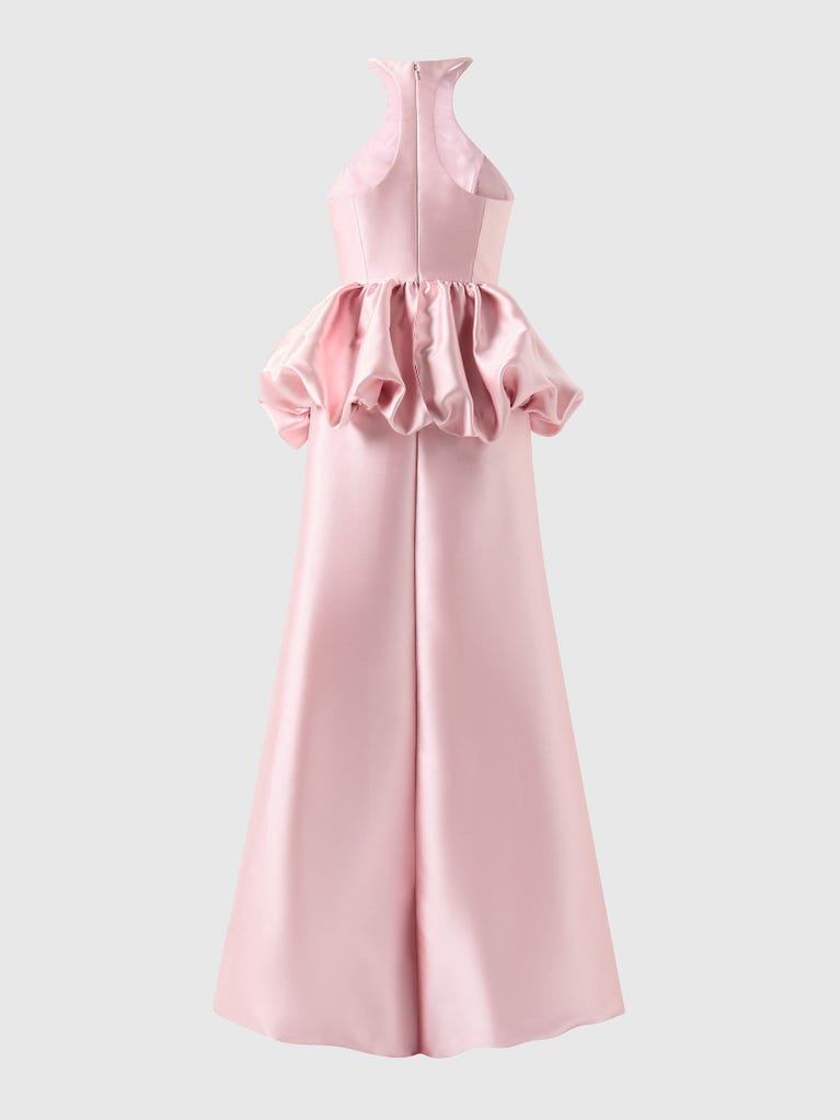 pronovias AQUITAINE | Vestido de dama de honor fit & flare con cuello halter | Vera Wang Bridesmaids Ahorra y exporta