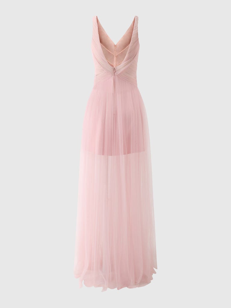pronovias ARDENNE | Vestido de dama de honor fit & flare con escote de pico | Vera Wang Bridesmaids En oferta