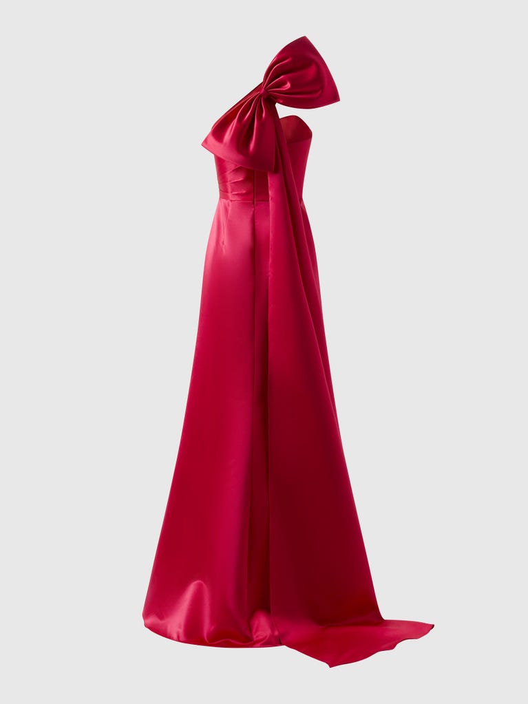 pronovias ALJAFERIA | Vestido de fiesta corte en A fluido con escote asimétrico | Marchesa Notte x Pronovias Oferta exclusiva