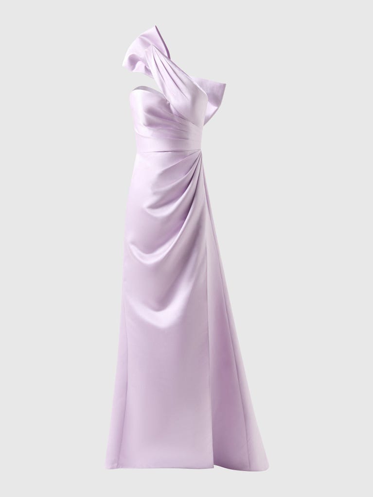 pronovias ALJAFERIA | Vestido de fiesta corte en A fluido con escote asimétrico | Marchesa Notte x Pronovias Oferta exclusiva