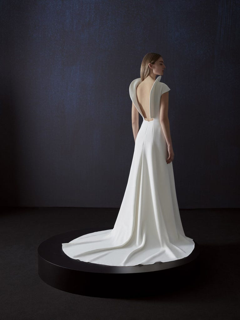 pronovias ENCANT | Vestido de novia corte en A con escote cisne | Atelier Pronovias Precio ultrabajo