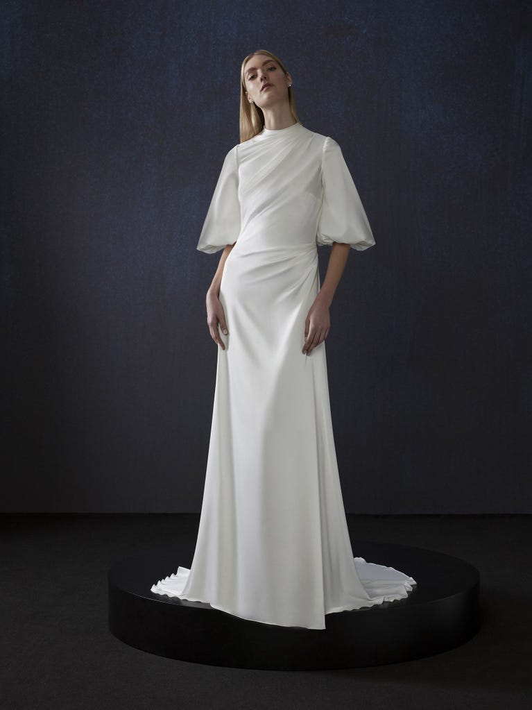 pronovias CONDES | Vestido de novia corte en A drapeado | Atelier Pronovias En oferta