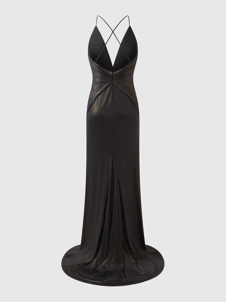 pronovias COMTE | Vestido de dama de honor sirena con escote de pico | Vera Wang Bridesmaids Rebajas de fin de temporada