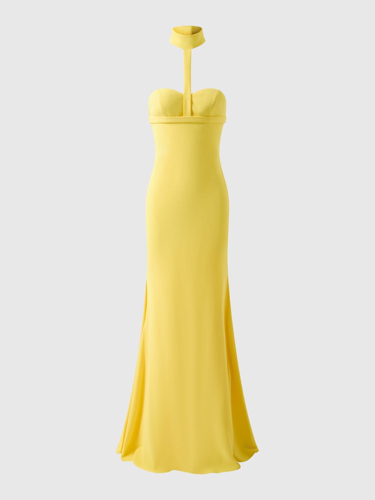 pronovias LIMOUSE | Vestido de dama de honor sirena con cuello halter | Vera Wang Bridesmaids Rebajas de fábrica