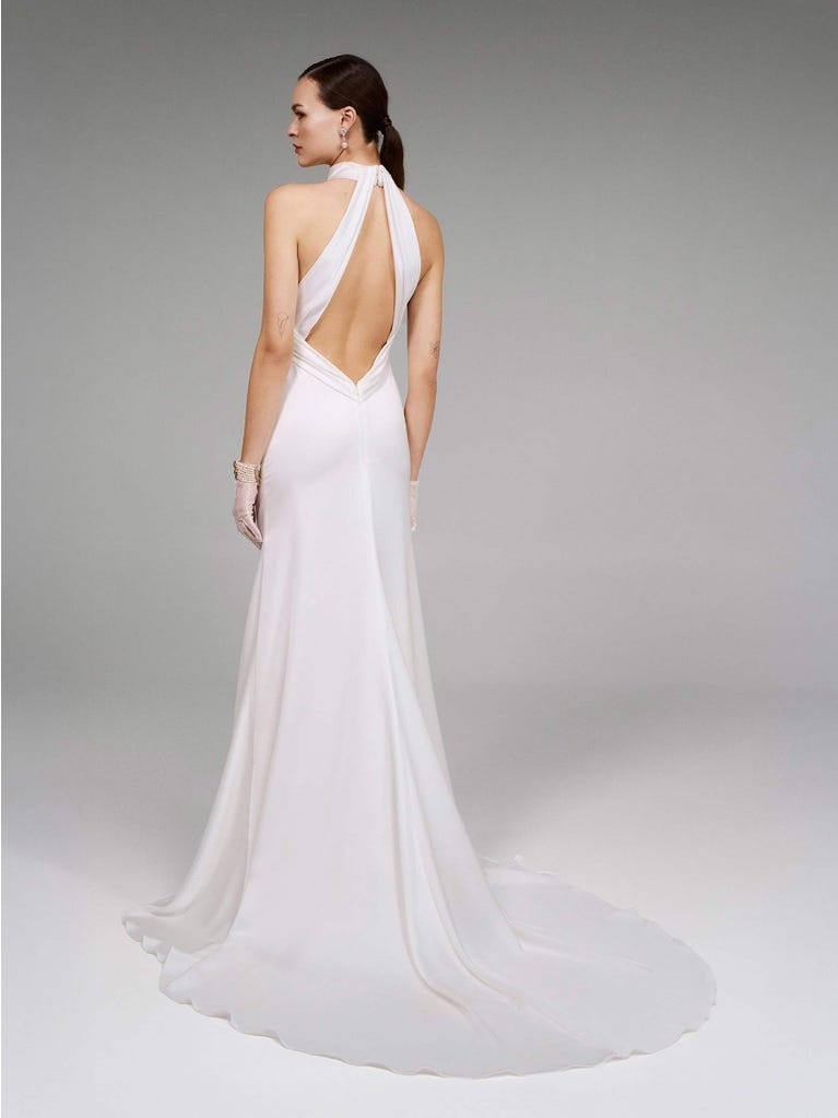 pronovias LAMIUM | Vestido de novia sirena con cuello halter | Pronovias Rebajas online