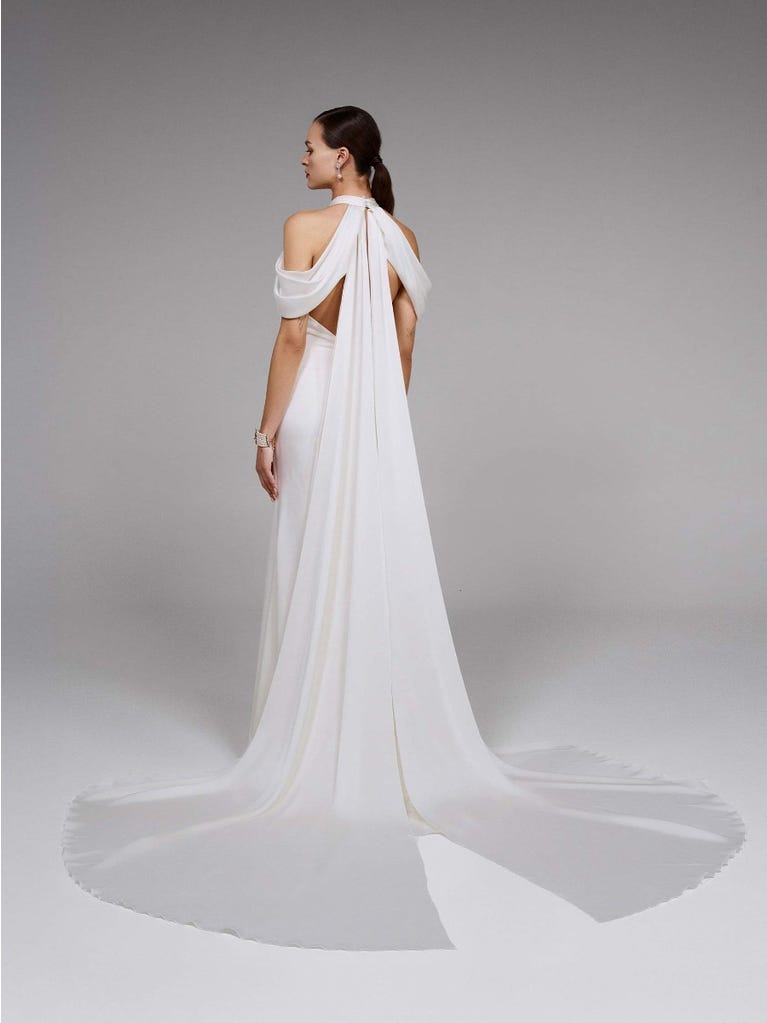 pronovias ELVINIA | Vestido de novia recto con cuello cisne | Marchesa for Pronovias Rebajas top