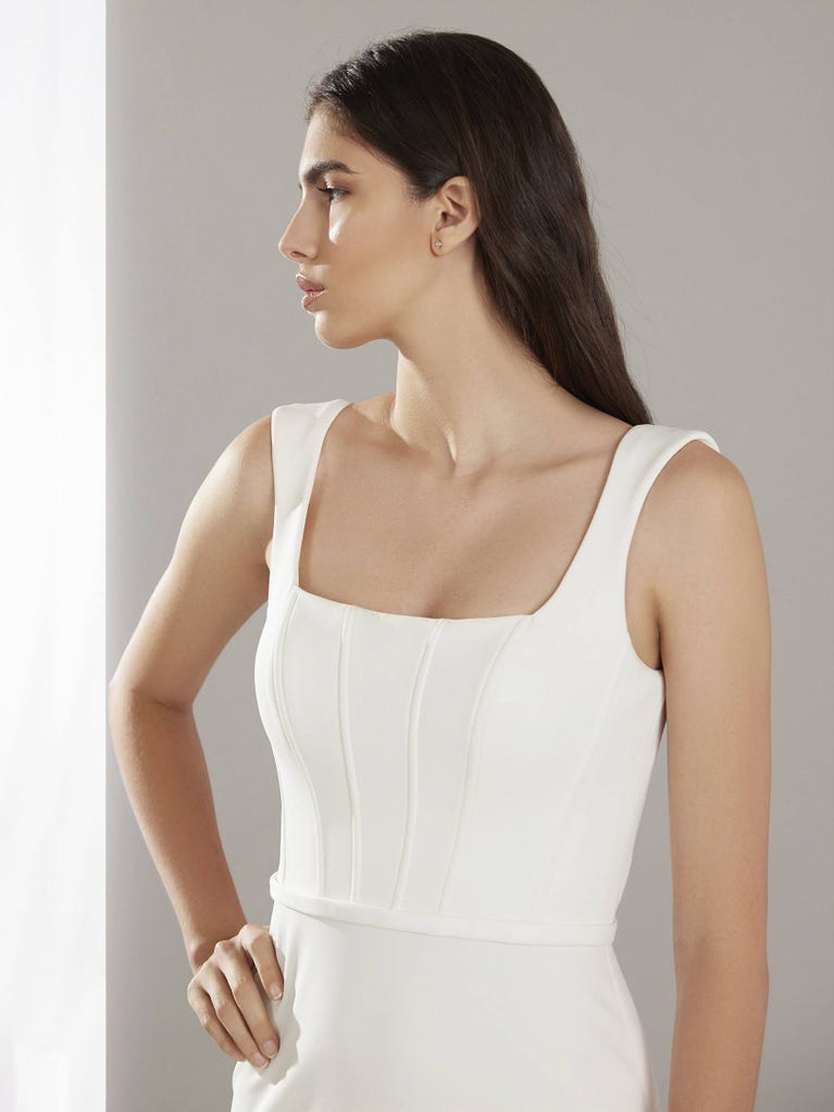 pronovias HOLANE | Vestido de novia corte en a con escote cuadrado | Pronovias ÚLTIMAS EDICIONES