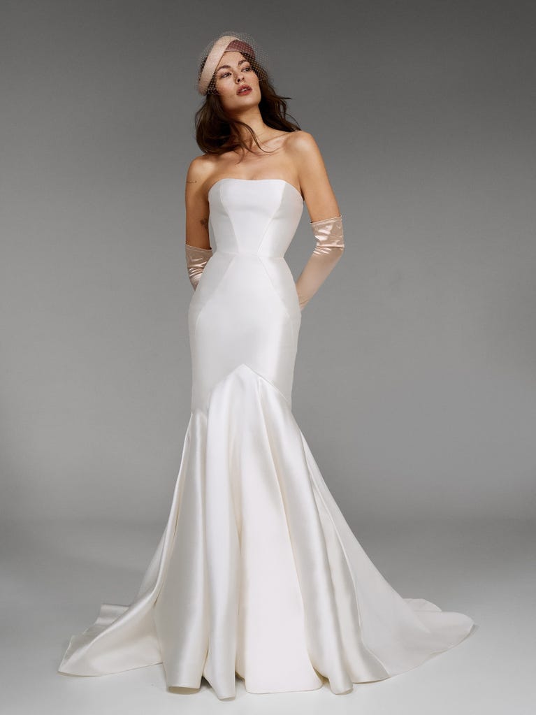 pronovias Vestido de novia en Mikado corte sirena sin tirantes | Pronovias Últimos 2 días