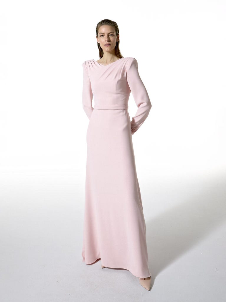 pronovias Drape 2429 | Vestido de fiesta corte en a con escote de pico | Pronovias Ofertas de temporada