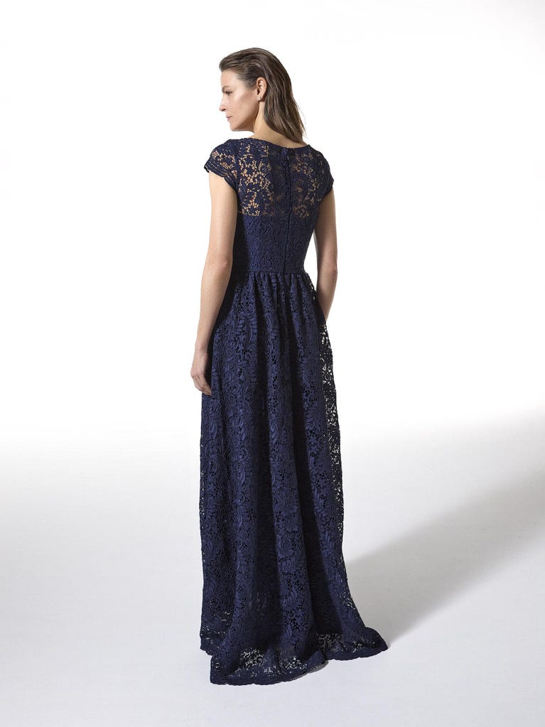pronovias Lace 2436 | Vestido de fiesta corte en a con escote barco | Pronovias Precio ultrabajo
