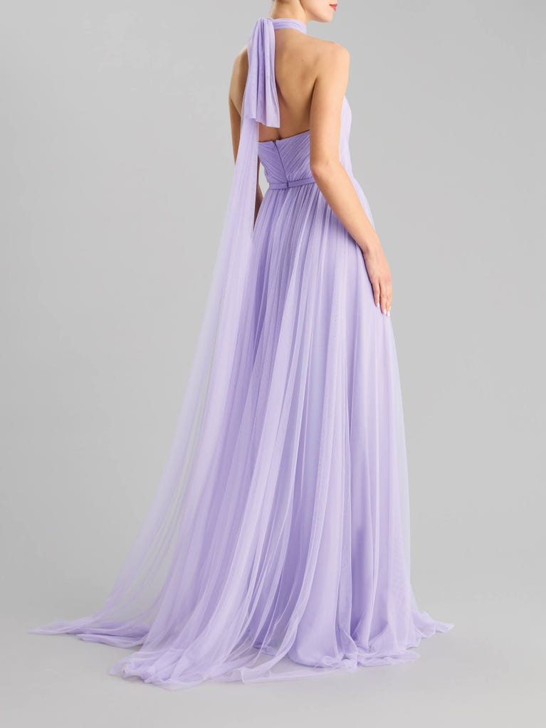 pronovias DRAPE 2405 | Vestido de fiesta corte en a con cuello halter | Pronovias Rebajas