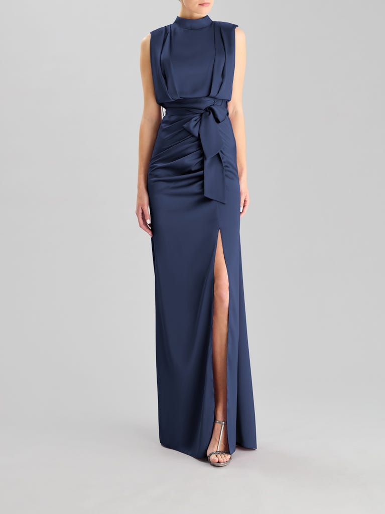 pronovias DRAPE 2406 | Vestido de fiesta recto con escote cisne | Pronovias Los más vendidos