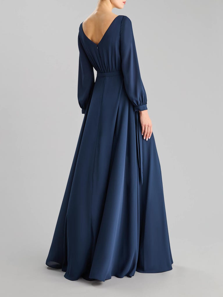 pronovias ESSENTIAL 2430 | Mono de fiesta de manga larga con escote barco | Pronovias Rebajas online