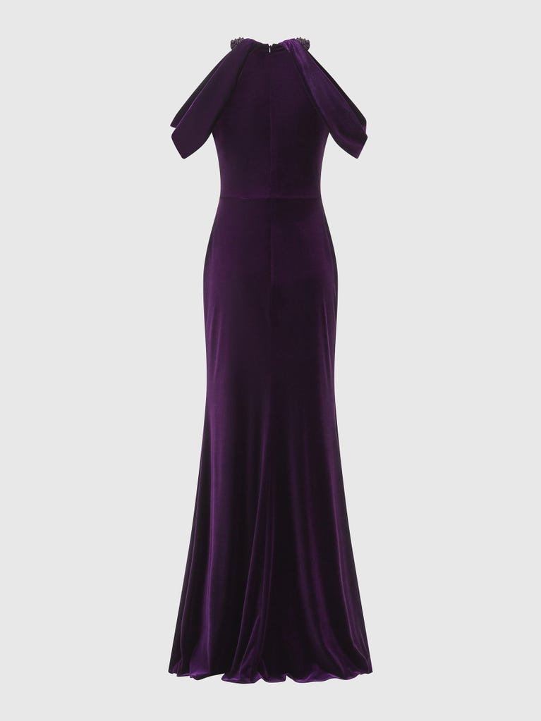 pronovias ALFABIA | Vestido de fiesta sirena con escote halter y keyhole | Marchesa Notte x Pronovias ÚLTIMAS EDICIONES
