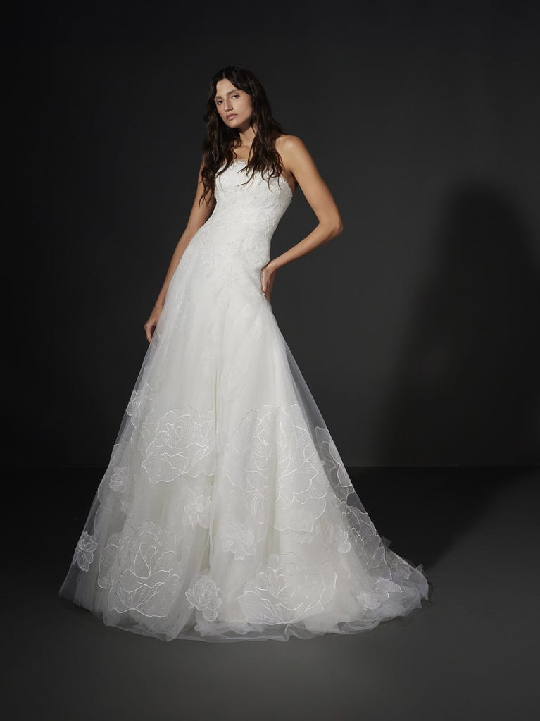 pronovias ALBINE | Vestido de novia fit & flare palabra de honor | Vera Wang Bride