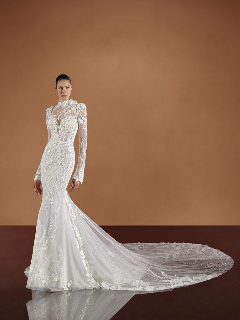 pronovias LIYA | Vestido de novia sirena con escote cisne | Pronovias Liquidación