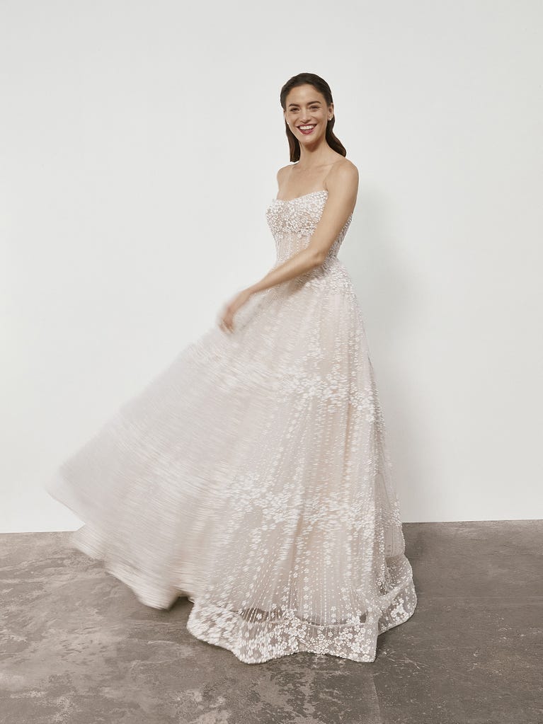 pronovias LUCREZIA | Vestido de novia evasé con palabra de honor Los más vendidos