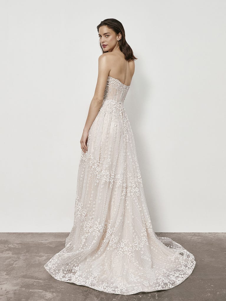 pronovias LUCREZIA | Vestido de novia evasé con palabra de honor Los más vendidos
