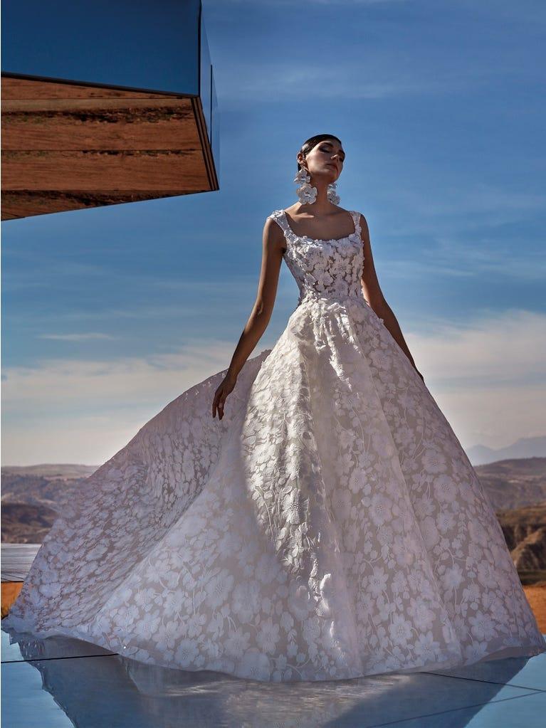 pronovias LAPIS | Vestido de novia corte en a con escote cuadrado | Pronovias Gran oferta