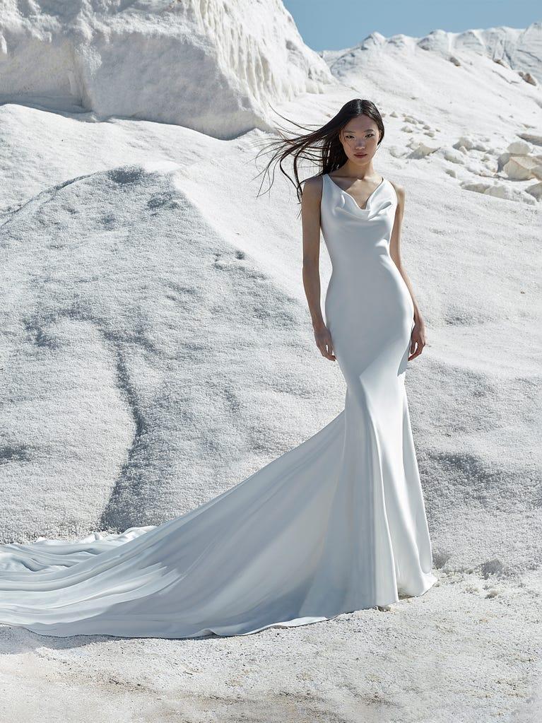 pronovias SUNRAY | Vestido de novia sirena drapeado | Pronovias Descuento