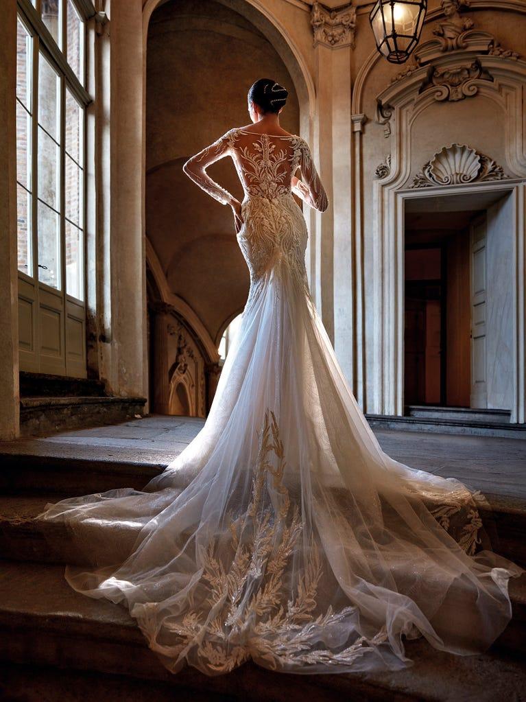 pronovias AMETRINE | Vestido de novia sirena con escote cuadrado Oferta exclusiva