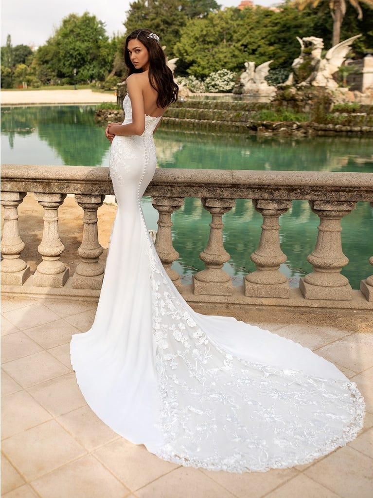 pronovias Vestido de novia corte sirena en crepe y escote corazón | Pronovias Ofertas