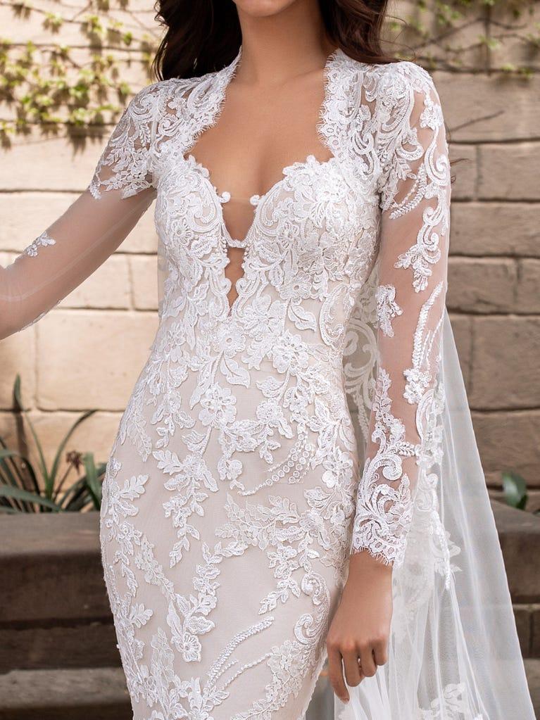 pronovias Vestido de novia sirena escote corazón y manga larga | Pronovias Liquidación