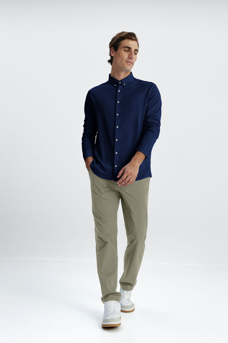 ﻿sepiia Camisa casual hombre azul marino regular logo Superdescuento