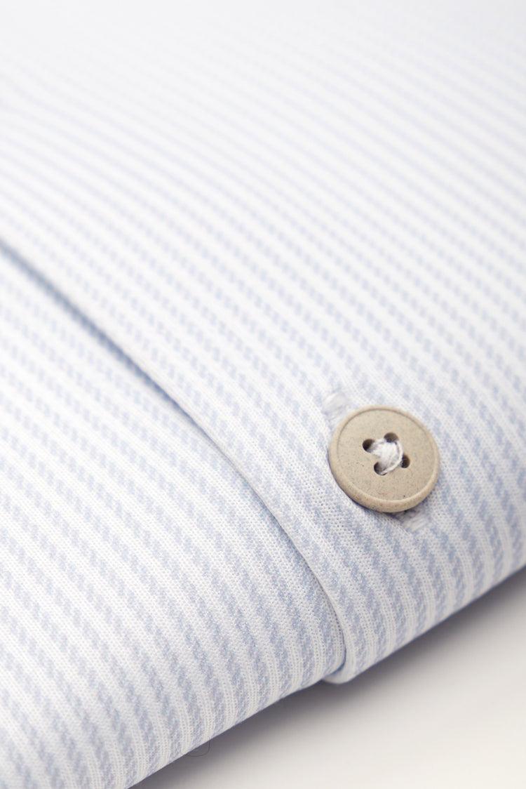 sepiia Camisa de vestir hombre zig zag azul celeste regular Liquidación