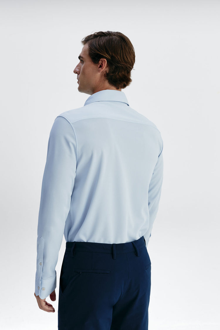 sepiia Camisa formal hombre azul celeste regular Ahorra y exporta