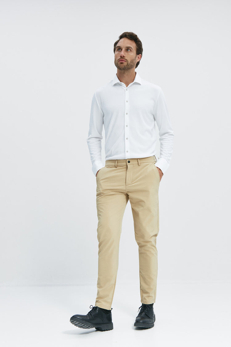 sepiia Camisa de vestir hombre blanca regular Descuentos del mes