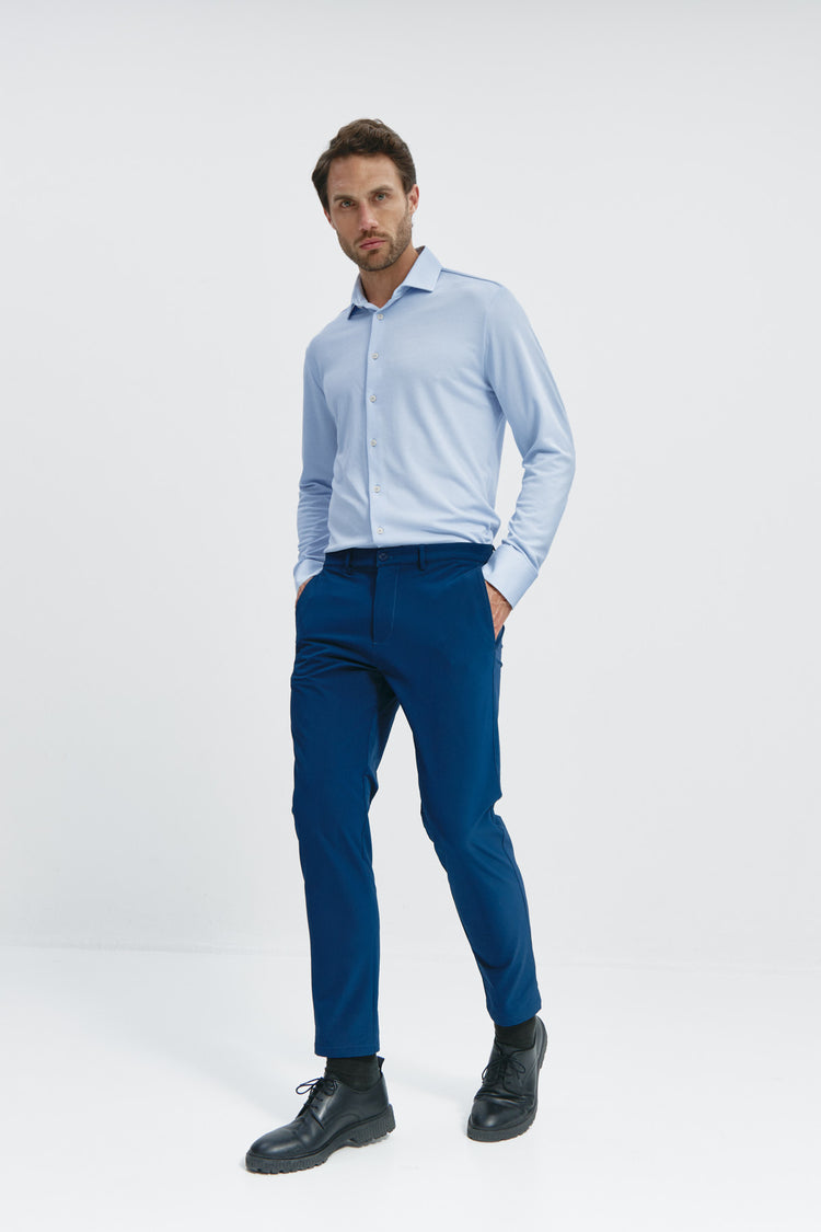 sepiia Camisa de vestir hombre celeste claro regular Oferta exclusiva