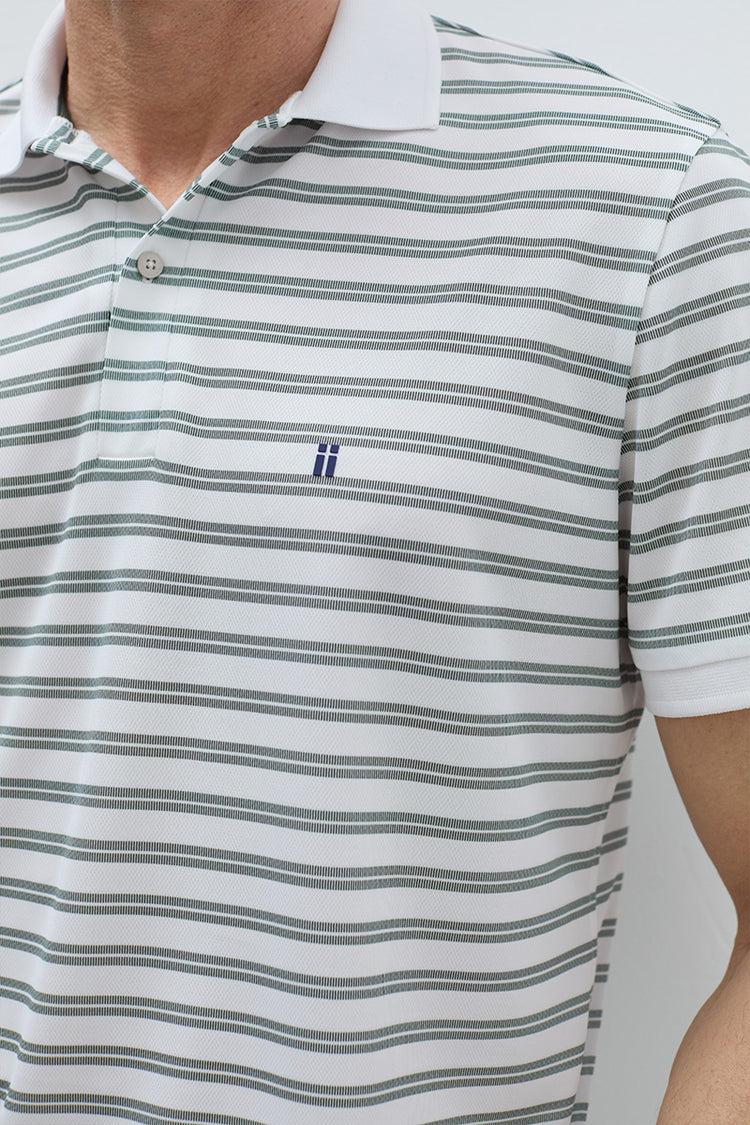 sepiia Polo manga corta hombre rayas verdes Rebajas baratas
