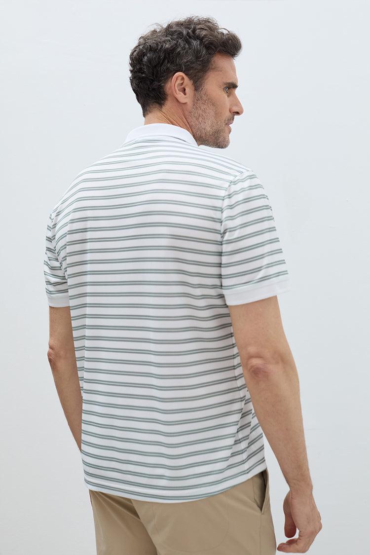 sepiia Polo manga corta hombre rayas verdes Rebajas baratas