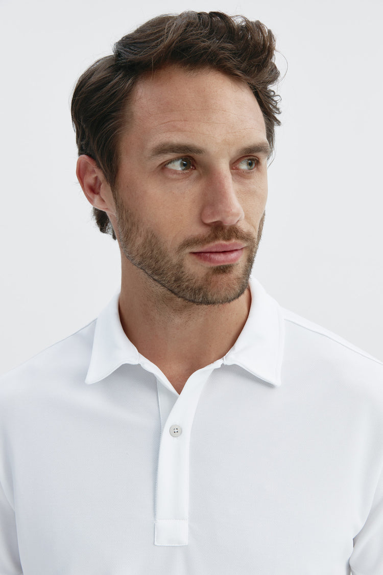 sepiia Polo hombre manga corta blanco Rebajas de fábrica