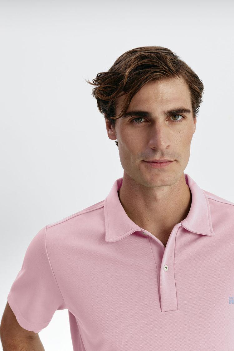sepiia Polo manga corta hombre rosa Descuento