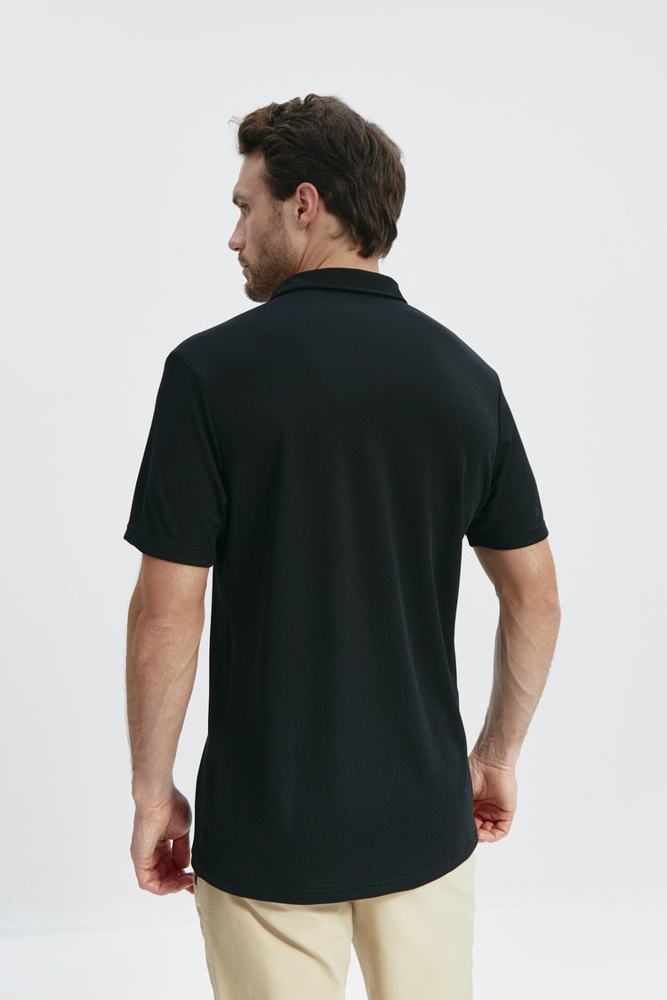 sepiia Polo hombre manga corta negro Tienda