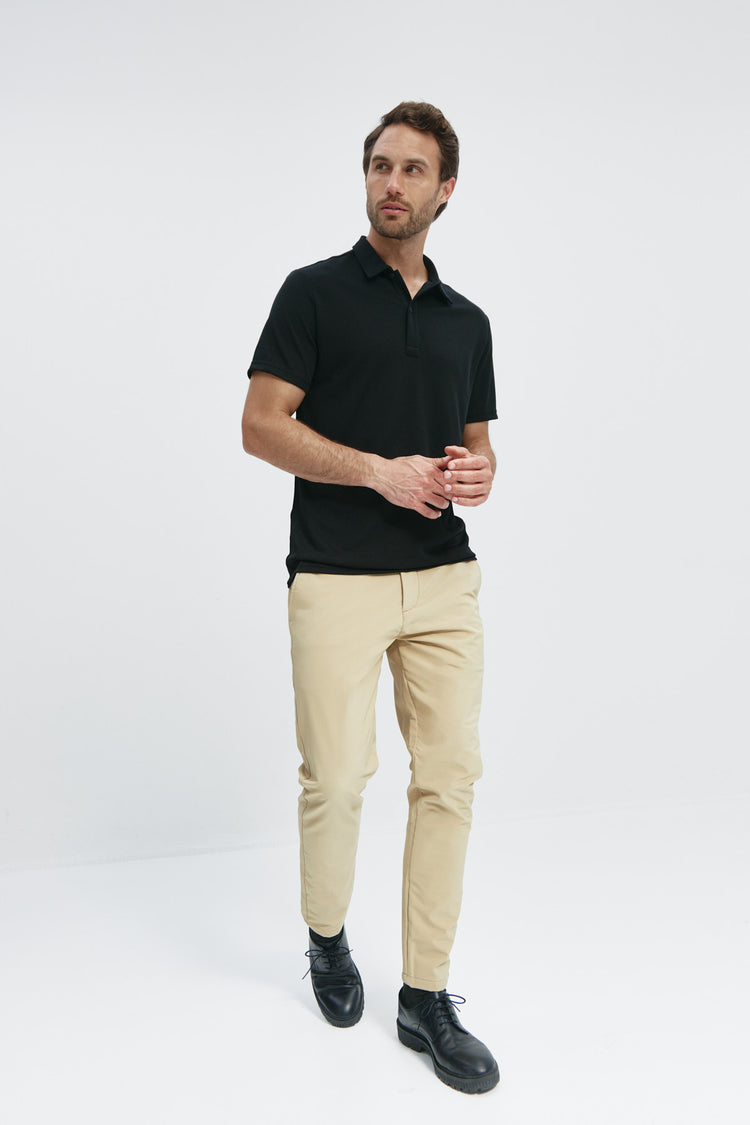 sepiia Polo hombre manga corta negro Tienda