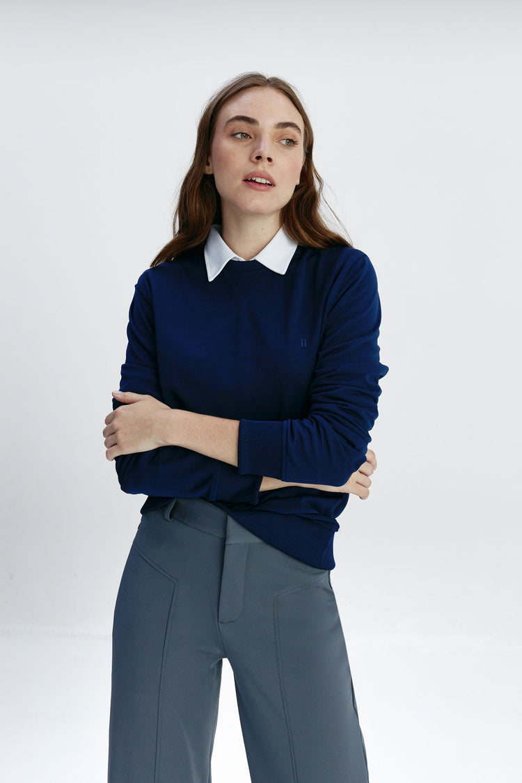 sepiia Sudadera Unisex Pique Azul Marino Envío gratis