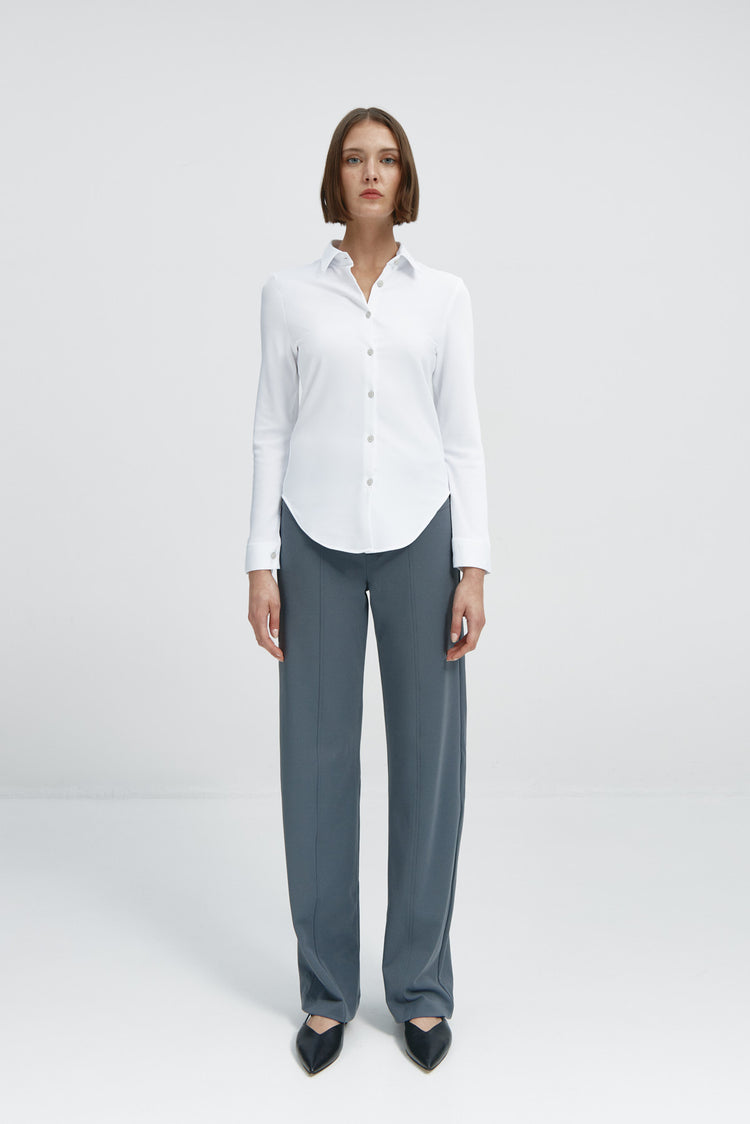 sepiia Camisa mujer blanca slim Grandes descuentos